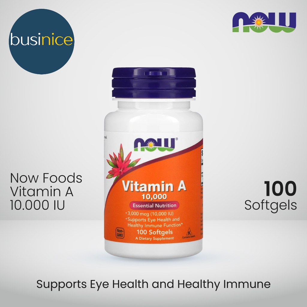 Now Vitamin A 10.000 IU 100 Softgels Vitamin Mata 10000 IU