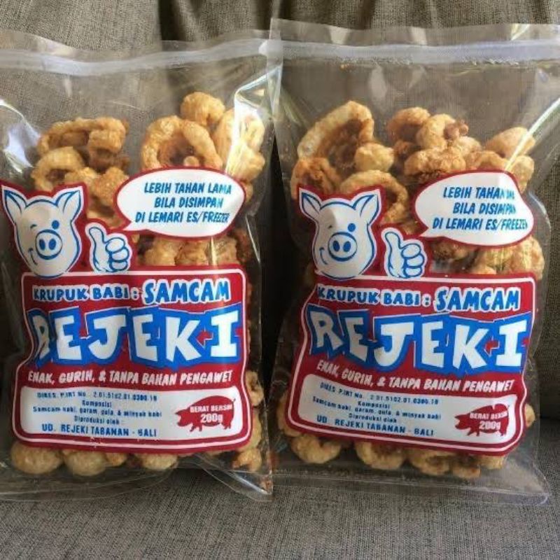 

KRUPUK BABI SAMCAN (REJEKI) OLEH OLEH KHAS BALI 150gr