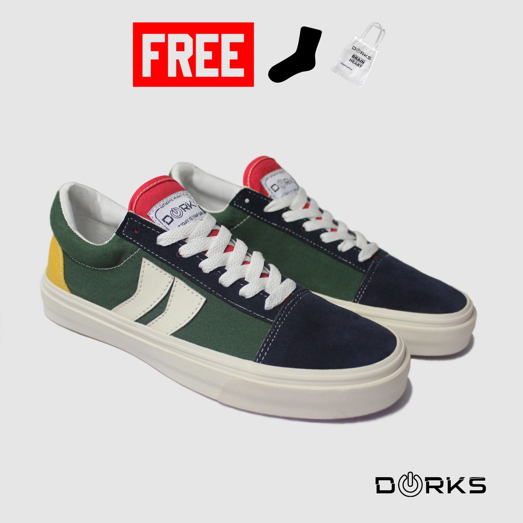 DORKS - Skate Green Mix | Sepatu Original | Sepatu Pria | Sepatu Sekolah | Sepatu Murah