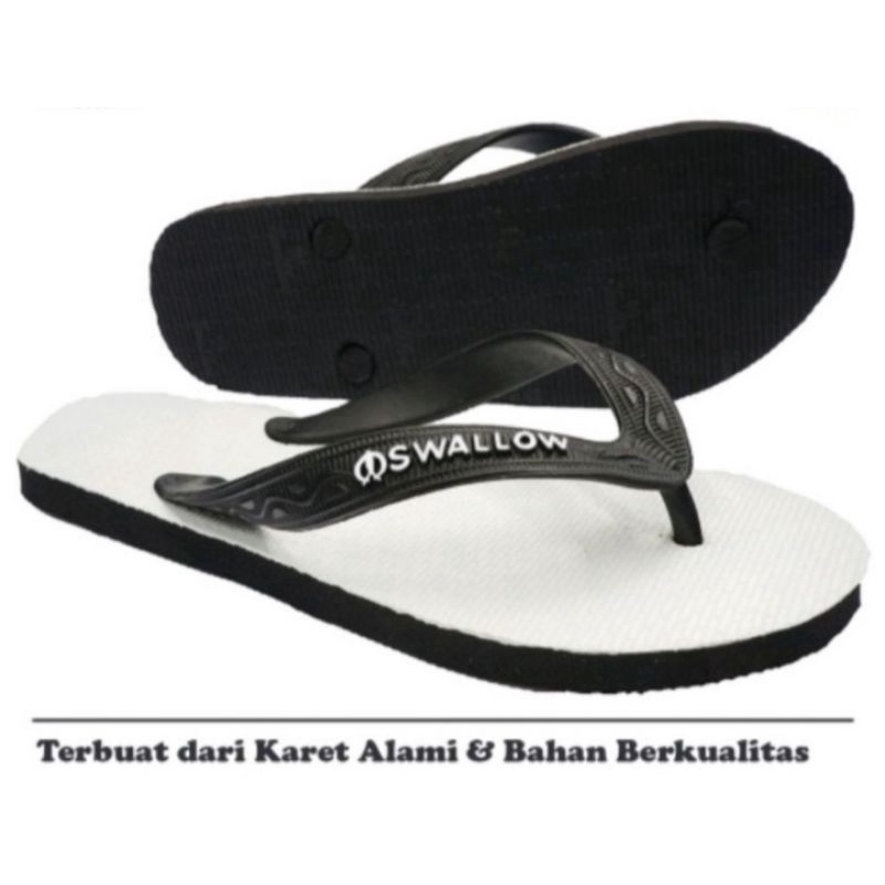 Sandal swallow hitam putih