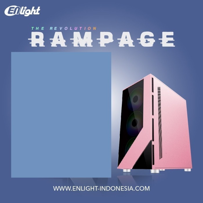 Casing Enlight Rampage 4 Fan - ATX - Gaming Case Engliht Rampage With 4Fan RGB