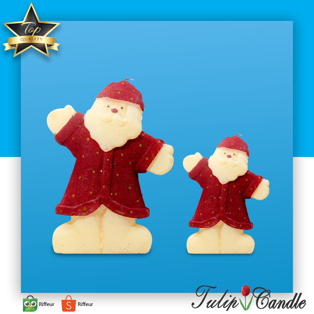 TULIP CANDLE LILIN NATAL SANTA CLAUSE LILIN DEKORASI NATAL LILIN NATAL