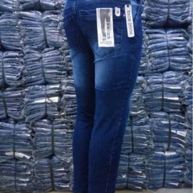 Celana jeans denim strecth panjang pria model terbaru bisa COD