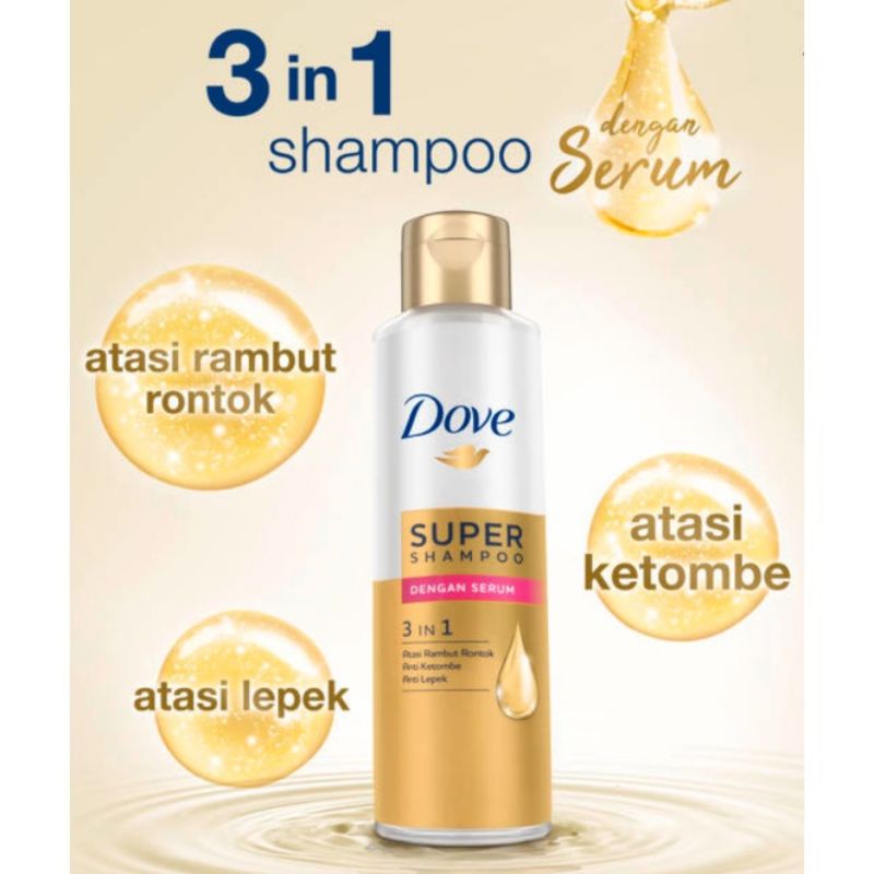 Jual Dove 3 In 1 Super Shampoo dengan Serum 125ml Shopee Indonesia
