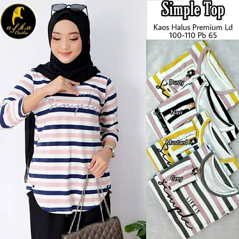 Simple Top, TOP /ATASAN WANITA CANTIK FIT XXL LD 100-114 BAHAN KAOS HALUS PREMIUM TERMURAH OOTD MODIS