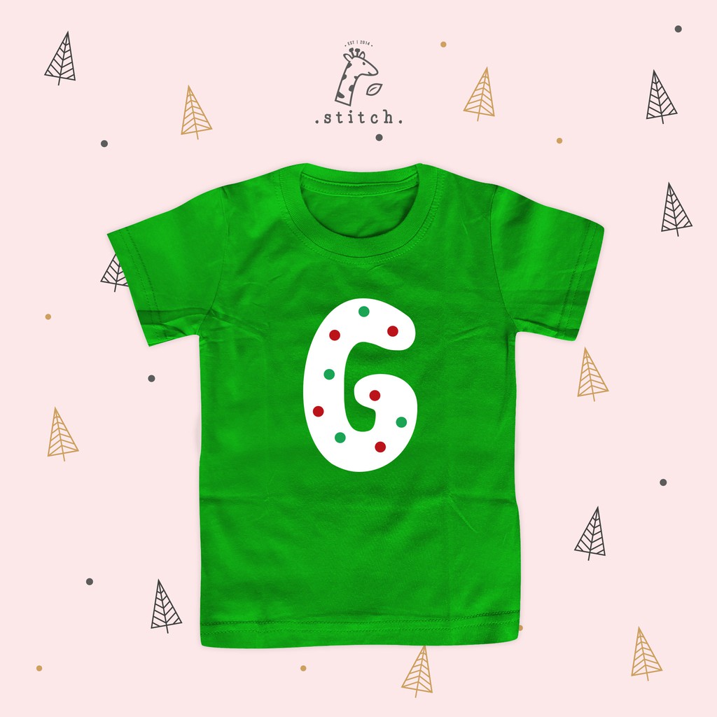 Polka Initial Christmas Kids T Shirt Kaos Natal Anak Polka Initial Christmas Kids T Shirt Kaos Natal Anak