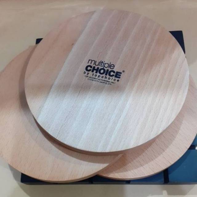 MULTIPLE CHOICE by TOPCHOICE DECORATIVE WOODEN ROUND COASTER 3in1 DEKORASI TATAKAN GELAS KAYU BULAT