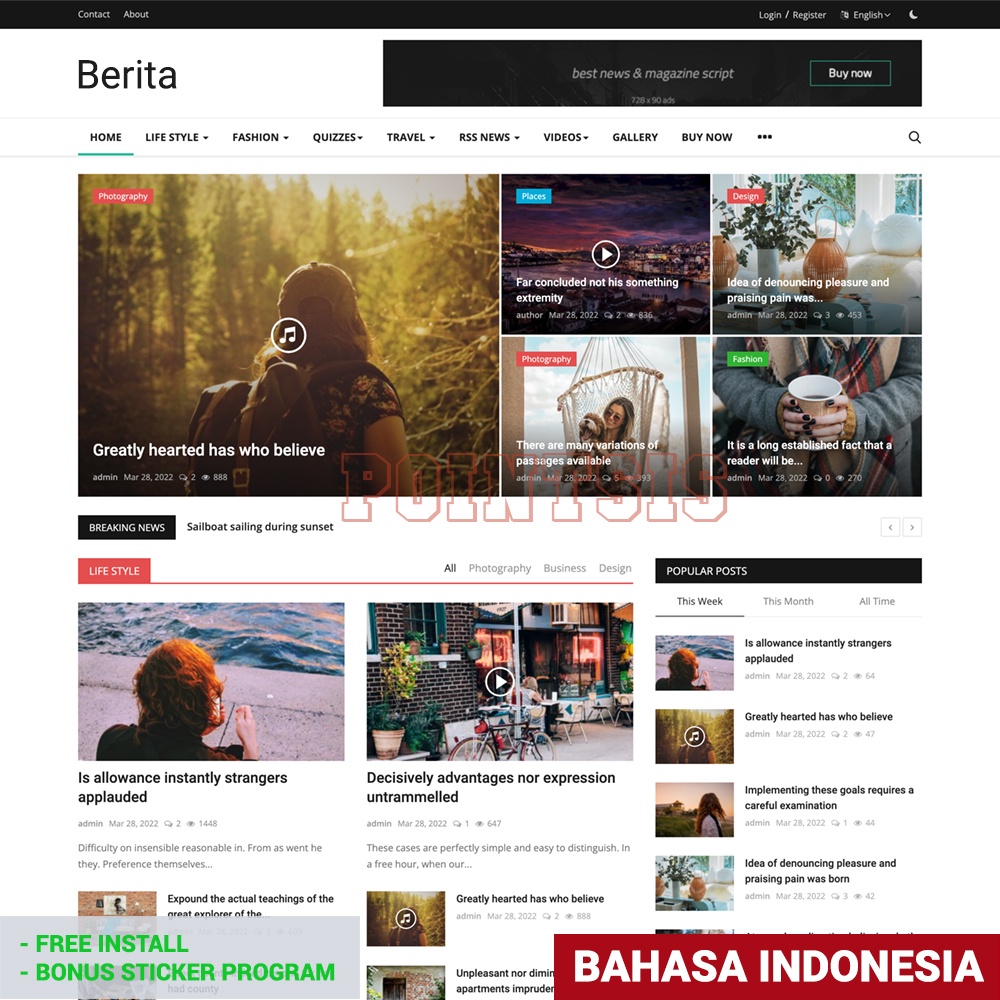 Source Code Website Berita Blog PHP CI
