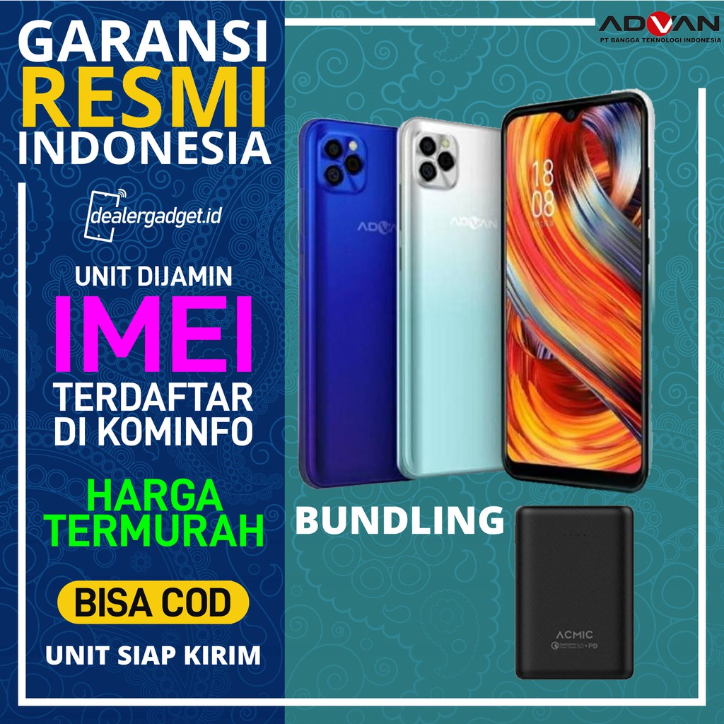 Advan G5 4GB/32GB Garansi Resmi 4 GB 32 GB G5 2020 Biru