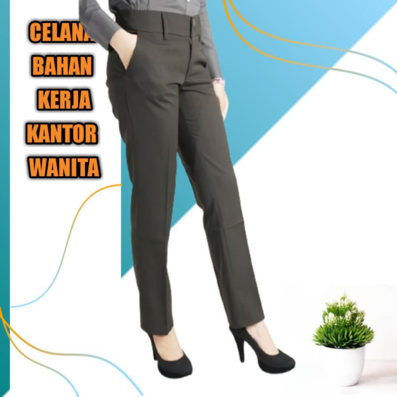 Celana Kerja Wanita Bahan Kantor Size S To L5