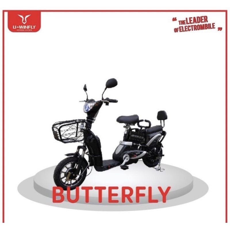 Sepeda Motor Listrik Tipe Butterfly Uwinfly 2 BT2 Roda Dua By UWINFLY Drum break Sistem SNI-5