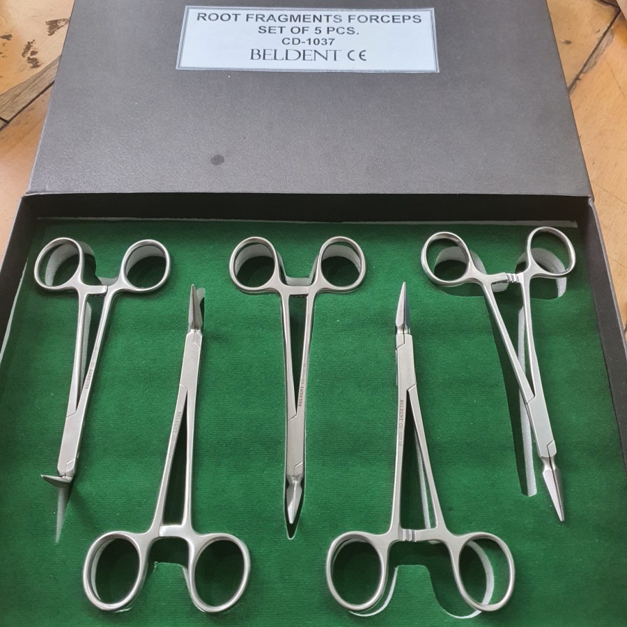 INSTRUMENT TANG CABUT SISA AKAR GIGI / ROOT FRAGMENTS FORCEPS 5 PCS