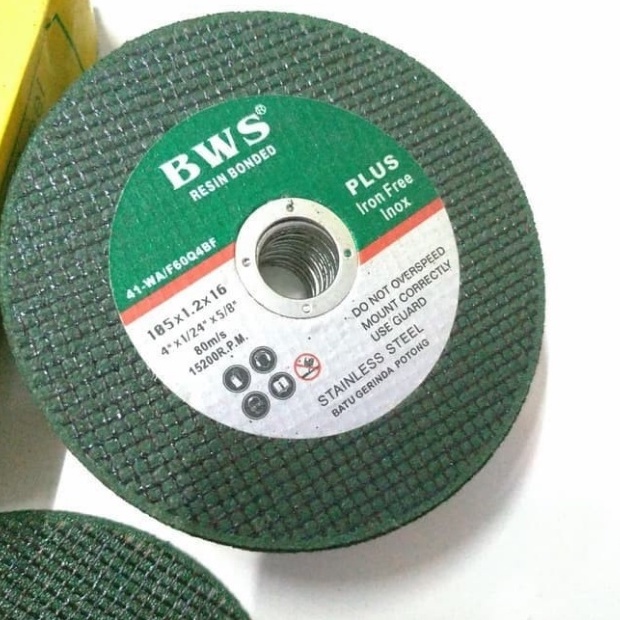 MATA GURINDA BWS HIJAU 4&quot; X 1.2/BWS Batu Gerinda Potong 4&quot; x 1.2 mm / BWS Resibon Cutting Wheel 4 Inch 5.0 19 P