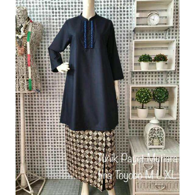 Setelan tunik payet mutiara