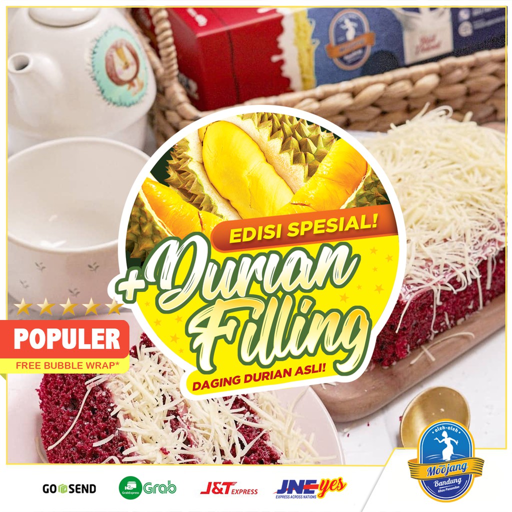 [KHUSUS P. JAWA] Bolu Susu Panggang Red Velvet Durian moojang Bandung Bolu Redvelvet Durian kuliner Bandung