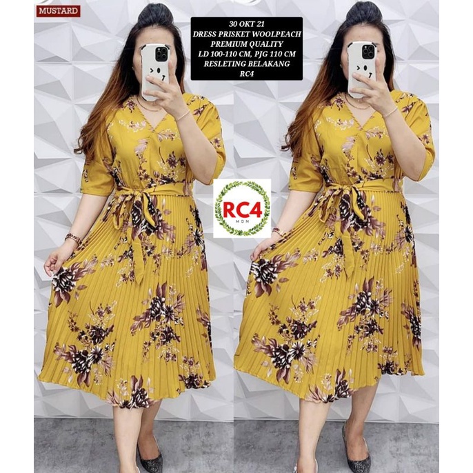 Dress Prisket Katun Woolpeach