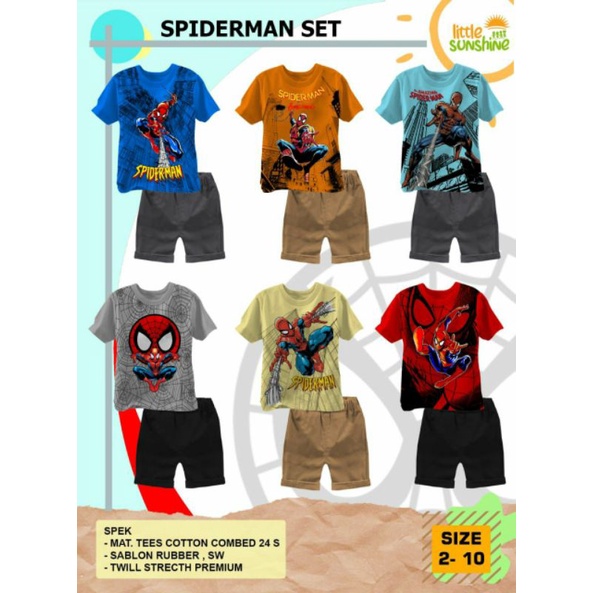 Setelan anak laki-laki/Setelan Spiderman/Setelan Little Sunshine