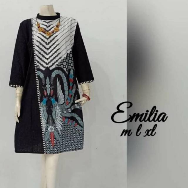 Tunik Batik Latansa Mataram Santika Dress Batik Cendrawasih Monica Parang Soft Tunic V Garuda Putih