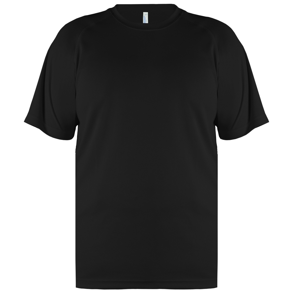 NEW STATES APPAREL Kaos Polos Olahraga Pria dan Wanita Lengan Pendek Dri Fit Satu Warna S-2XL -2700-BLACK