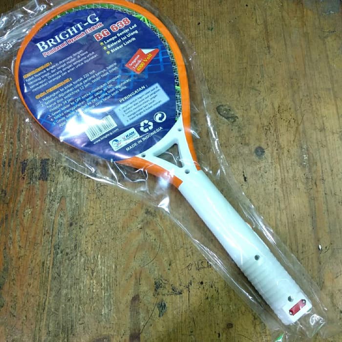 RAKET NYAMUK BRIGHT G BG 638 ALAT TEPOKAN MOSQUITO CHARGER RACKET 5000V CETAR SUPER BESAR TERMURAH