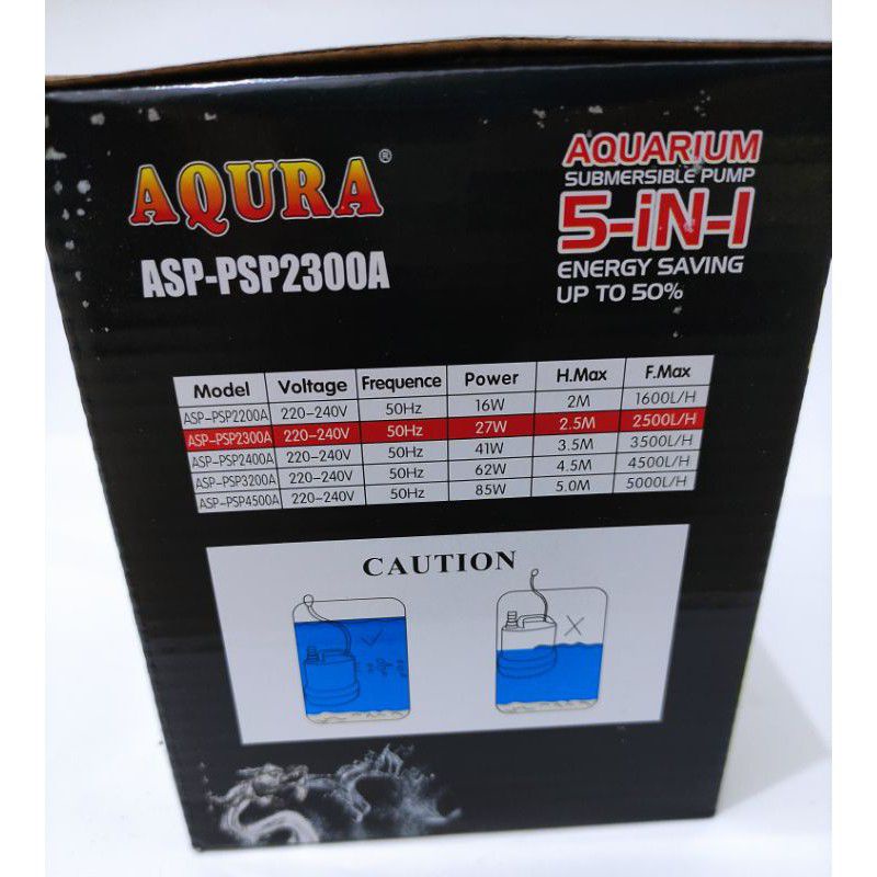 Pompa Aquarium kolam AQURA ASP PSP 2300A