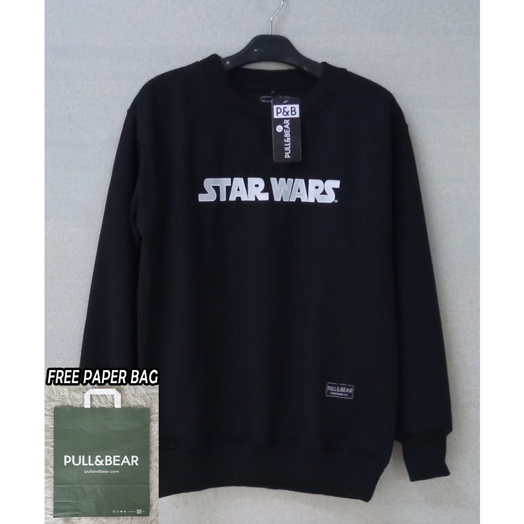 {FREE PAPER BAG} Sweatshirt Crewneck Sweater Pull and Bear X Star Wars Premium Quality