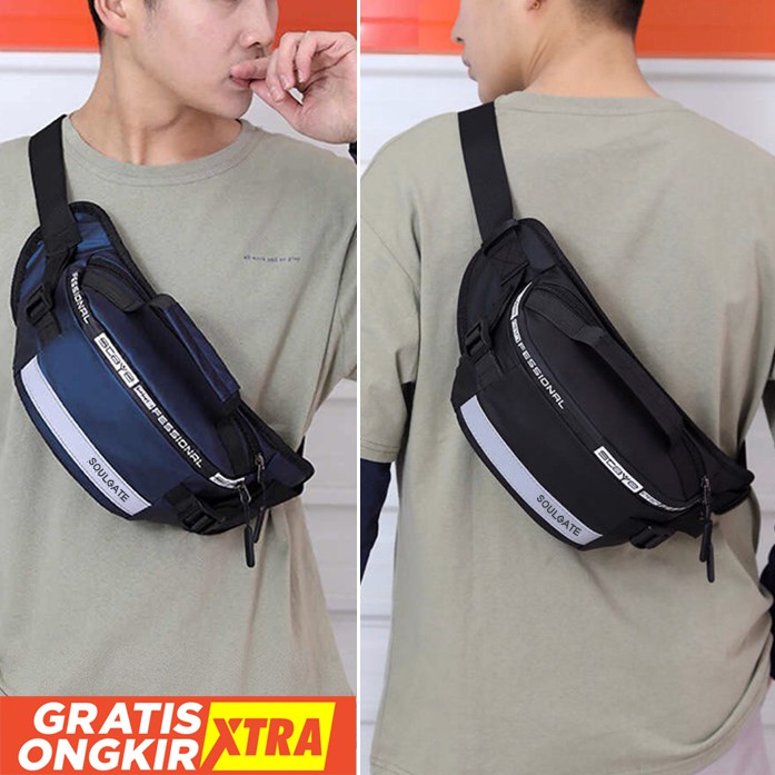 Waistbag SOULGATE Tas Selempang Pinggang Waist Bag Pria Wanita Cowok Cewek Waterproof Anti Air ORI