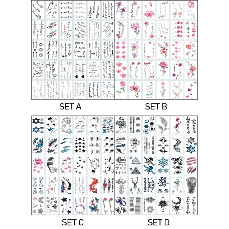 [ CLEAR STOCK 4000 / SET] STIKER TATTO / FAKE TATTO / TEMPORARY TATTO / TATTO WATERPROOF