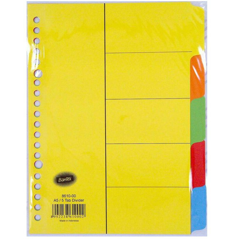 

Bantex Divider A5 - 5 pages for Loose Leaf binder - ref.8610