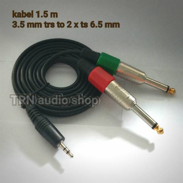 KABEL KONEKTOR TRS 3,5mm to 2 TS LEFT RIGHT BUAT DARI HP