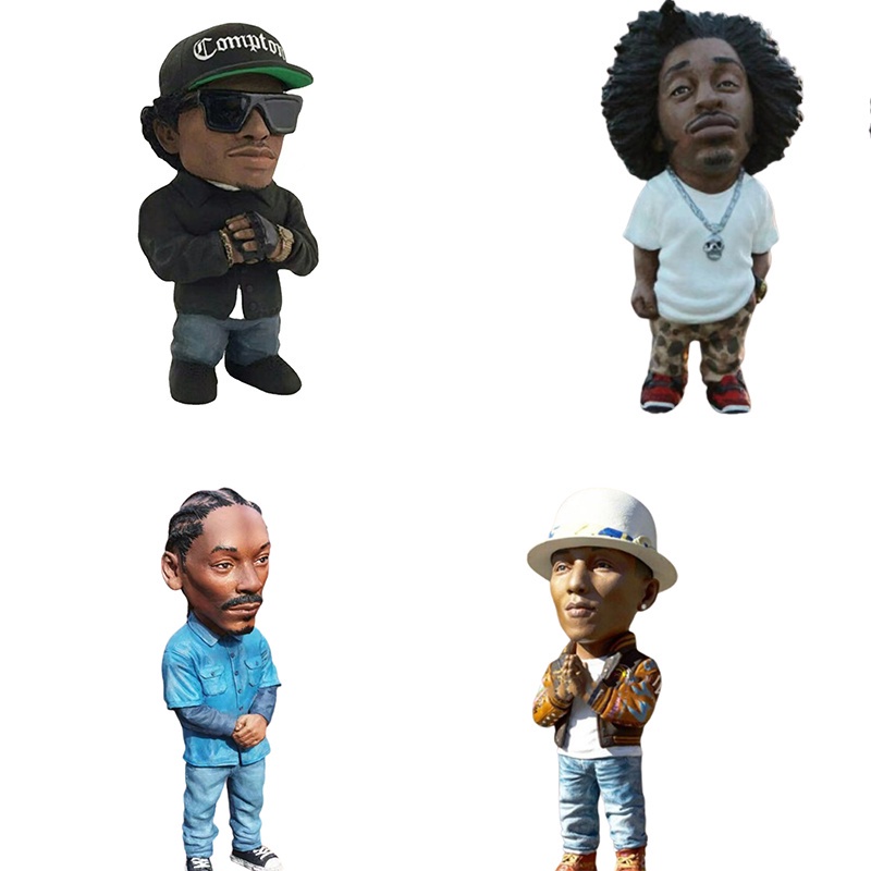 Hip Hop Rapper Bro Shakur Snoop Dogg B.I.G. Notorious Biggie Action Figure Rap Music Star Figurine Ornament