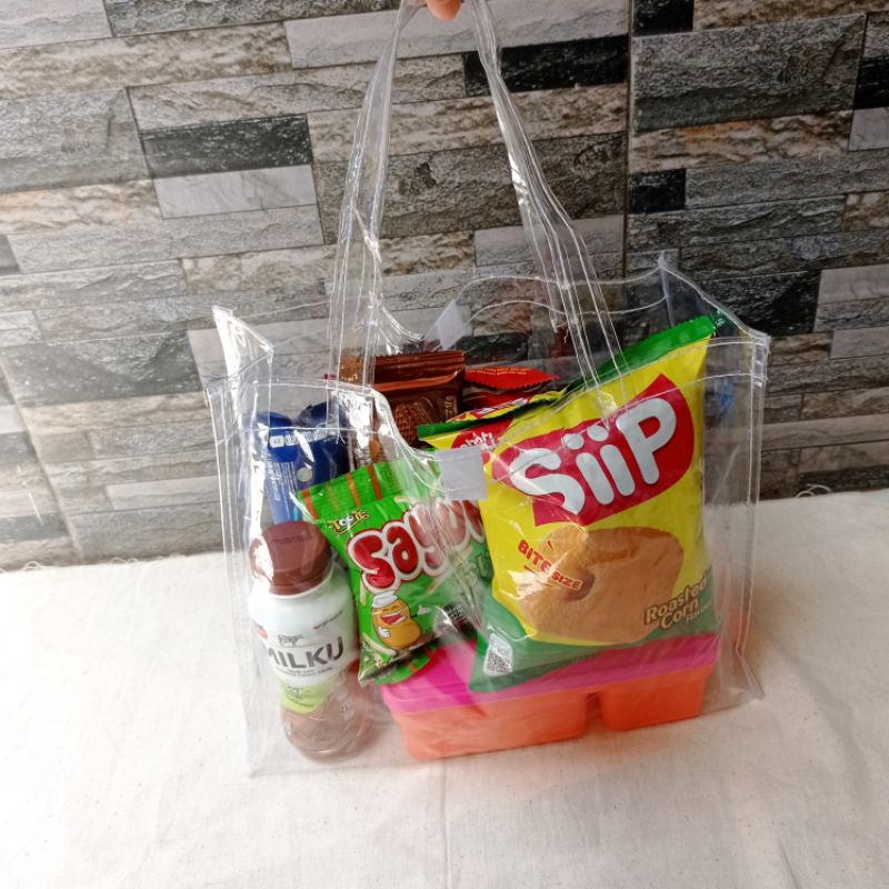 

Tas hampers lebaran / tas parsel idul fitri mika bening M jumbo