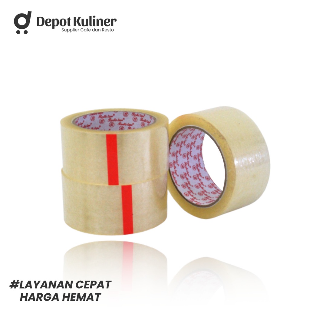 Tape Lakban Bening / Coklat 100 yard 48 mm