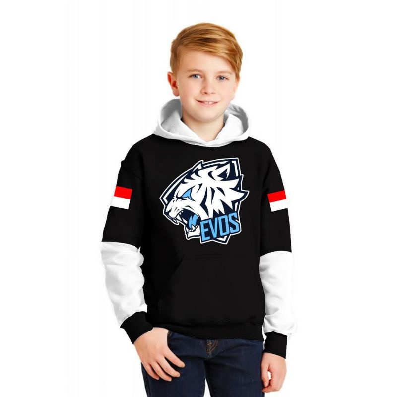 jaket suwiter hoodie evos anak kombinasi | jaket hoodie gaming anak/suwiter hoodie anak anak gamain 