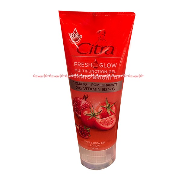 Citra Fresh Glow 180ml Multifunction Gel Coconut Nourish Tomato Aloe Vera Face &amp; Body Gel lotion Ringan Tidak lengket Di Kulit Muka