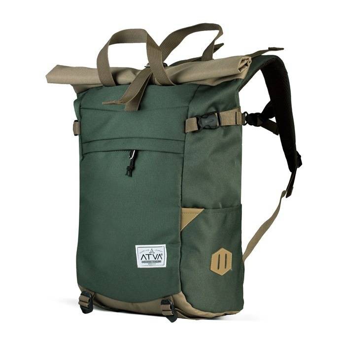 HARRIER OLIVE KHAKI ORIGINAL x ATVA Ransel Casual Pria Wanita Daily Backpack Kuliah Kampus Kerja Kantor Sekolah SMA SMK Remaja Dewasa Tas Punggung Laptop Ukuran Besar 14 Inch Rolltop Bagpack Distro Premium Roll Top Outdoor Travel Bag Kekinian Branded