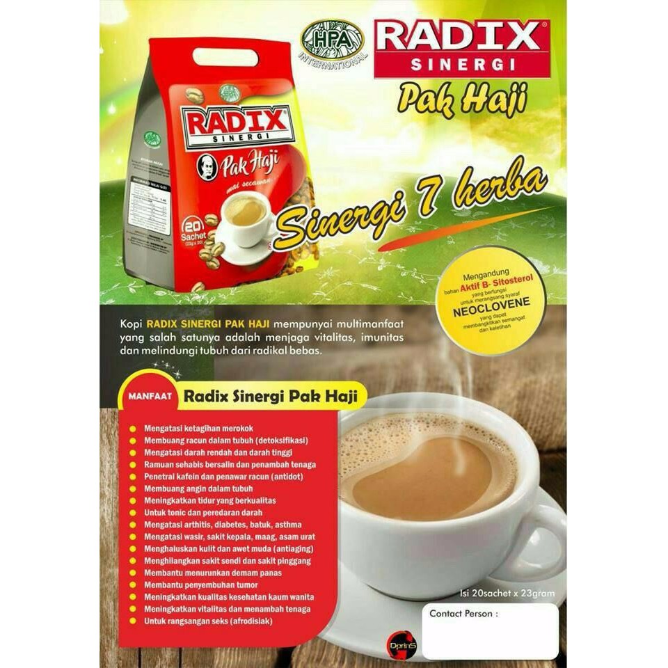 

Kopi Radix Pak Haji Original HPA Internasional N49