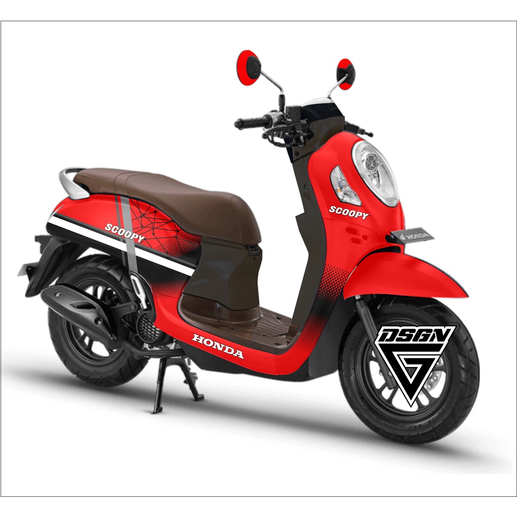 Decal scoopy full body Full Blok Decal Scopy Dekal New Fi 2021 PRESTIGE merah grafis free design