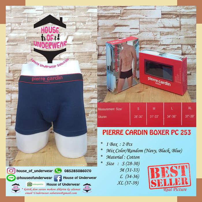 Terlaris CELANA DALAM PRIA PIERRE CARDIN BOXER PC-253 ISI 2 - MIX DUA WARNA- M