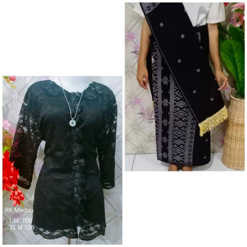 Rp. 300.000khusus hitam, sarung lilit all size siap pakai+blus brokat kancing depan (ld bar)