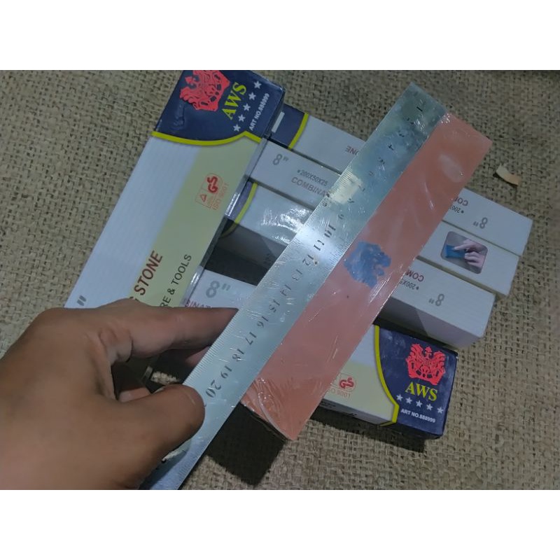 Batu asah cap AWS 8inch ungkal/gerinda arit