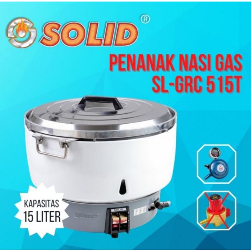 Rice Cooker Gas LPG Kapasitas Besar 15 Liter / Penanak Nasi GAS LPG SOLID 15 Liter Kapasitas Besar S