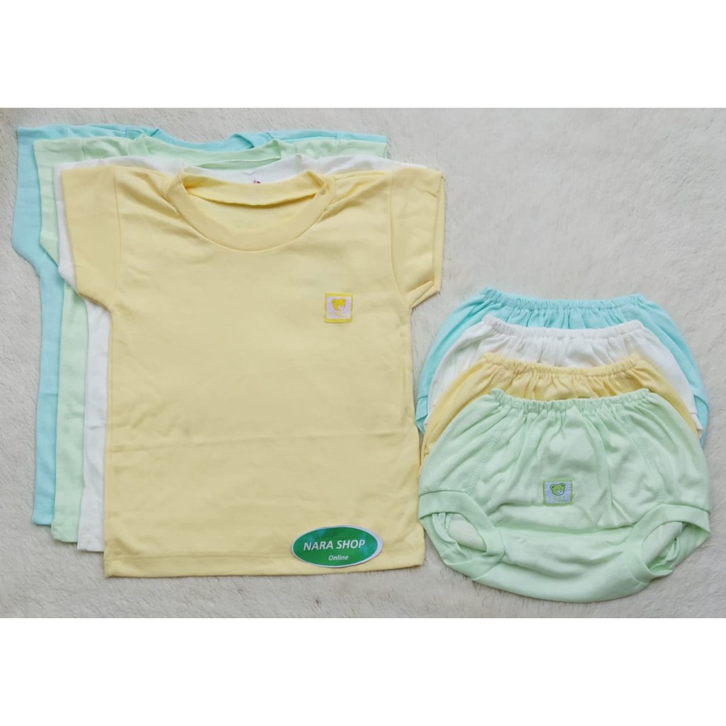 [4 Setel ] SETELAN IOL | Kaos + Celana Pop IOL | Setelan Polos IOL / Ruel | Kaos Bayi Dan Anak
