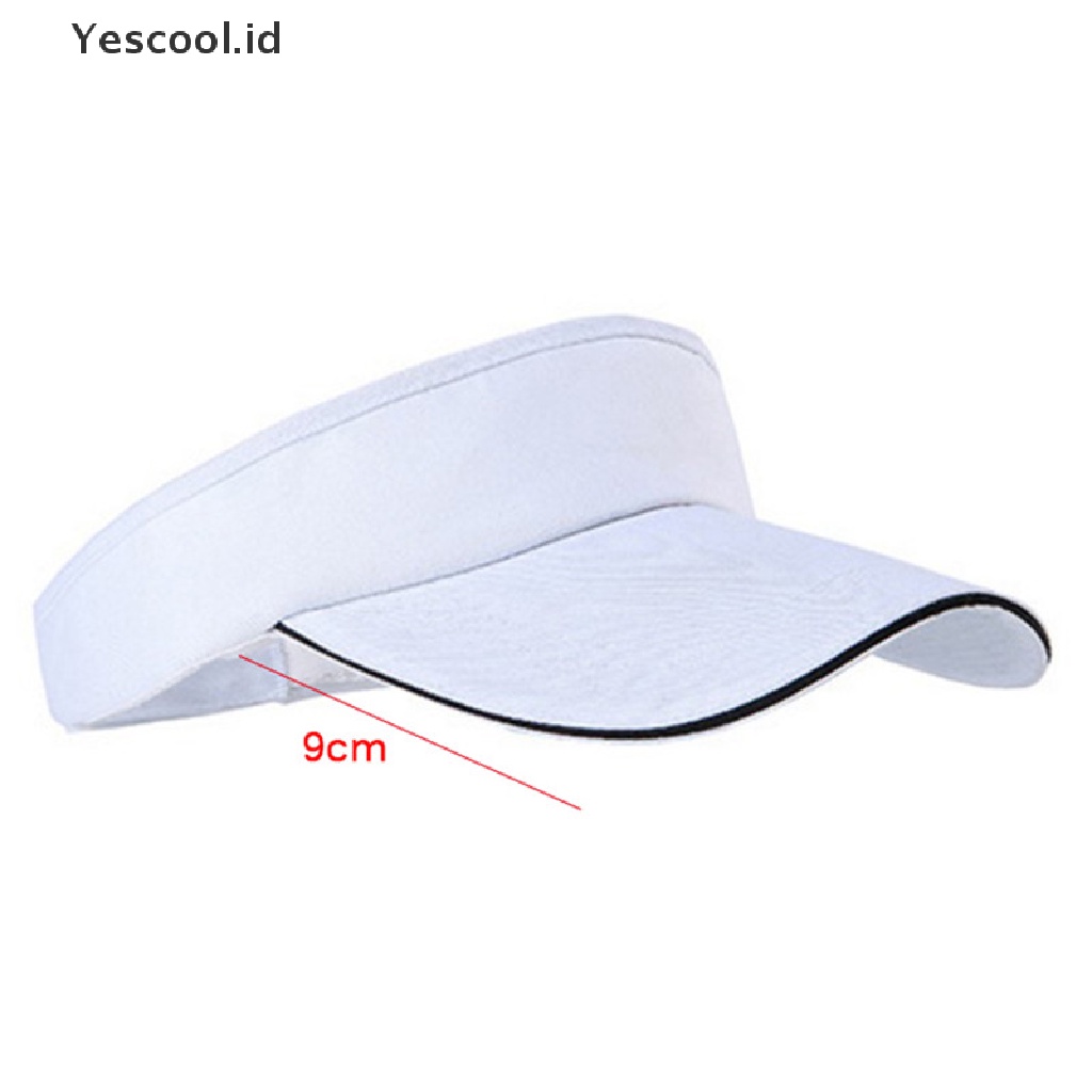 Topi Visor Matahari Olahraga Golf Tenis Breathable Dapat Disesuaikan Untuk Unisex