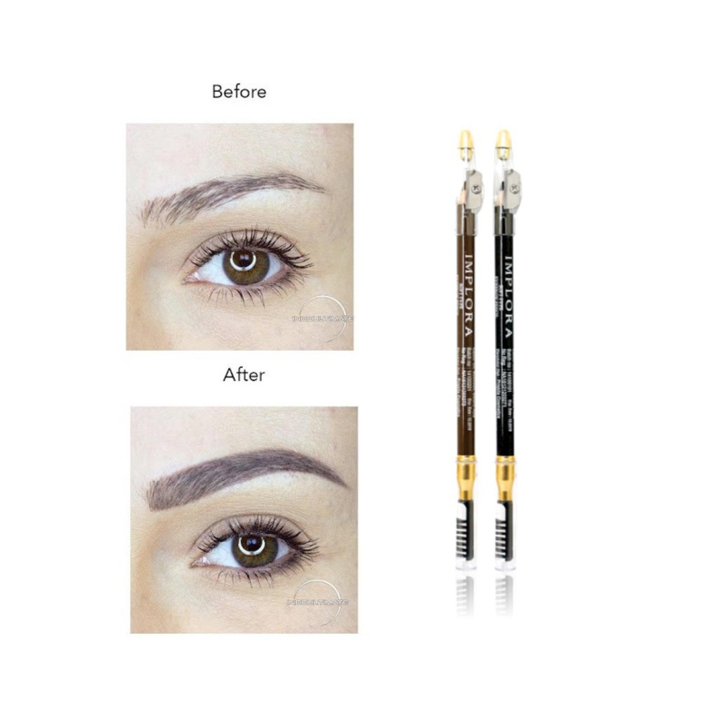 Pensil alis implora premium 2 in 1 / eyebrow pensil / implora premium eyebrow