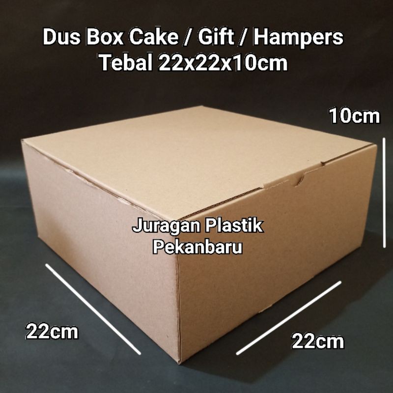 

Dus Box 22x22x10 cm | Kotak Kemasan Cake / Gift / Hampers Souvenir Kado Kue Tart Kraft Coklat 22x22