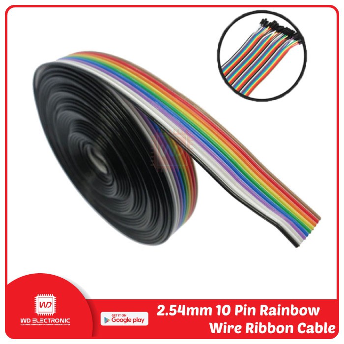Kabel pelangi 10 pin rainbow cable 10pin dupont cable 10 way