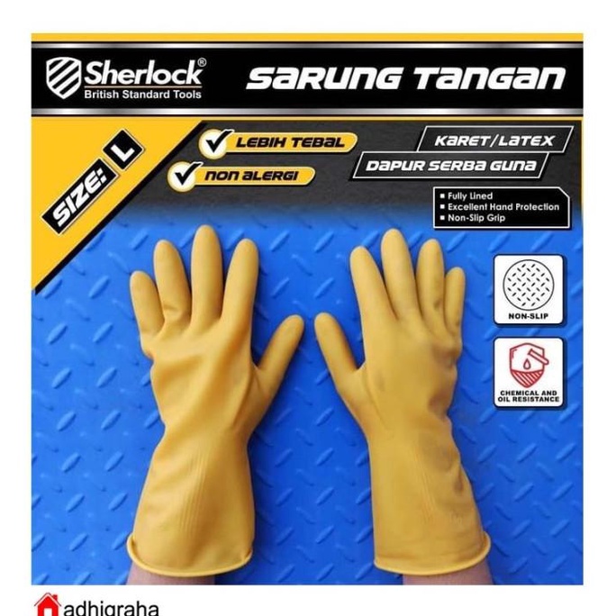1 Psg Sarung Tangan Karet (L) Sherlock Latex Gloves