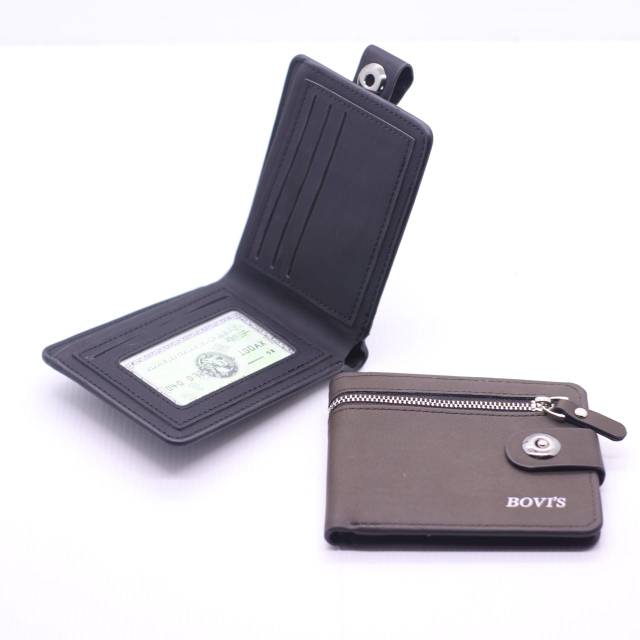 Dompet Pria Model Kancing Magnet  Resleting luar
