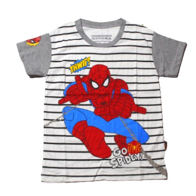 BAJU KAOS ATASAN ANAK LAKI LAKI GAMBAR SPIDERMAN SIZE 4-8 THN